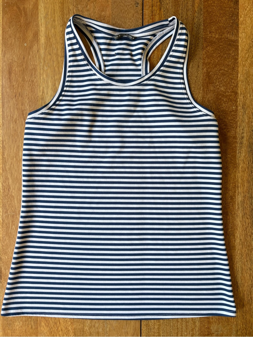 Oiselle athletic Striped Racerback Tank Top - Navy & White size medium